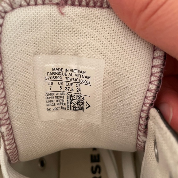 Converse All Star Gray and White High-Top Sneakers - Picture 3 of 4